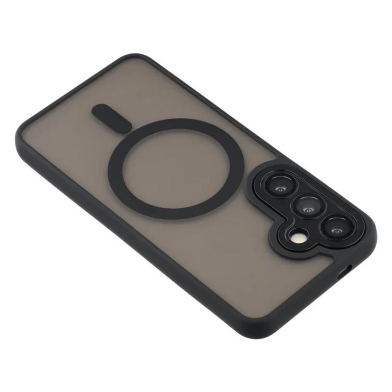 For Samsung Galaxy S25 Magnetic Case WANLONFENG QB Series PC TPU Phone Cover with Screen Film