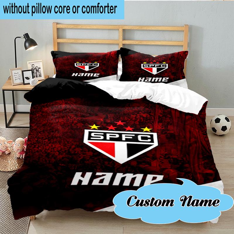 3PCS Custom Name SPFC Team Spirit Bedding Set, Including 1pc Duvet Cover And 2pcs Pillowcases, Suitable for Dorms and Bedrooms Gift