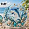 DIY Mosaic Craft for Adults Coastal Faux Pearl Painting Kit, Ocean Theme Art Stress Relief Creative Activity Sparkling Sea Animal Ornament