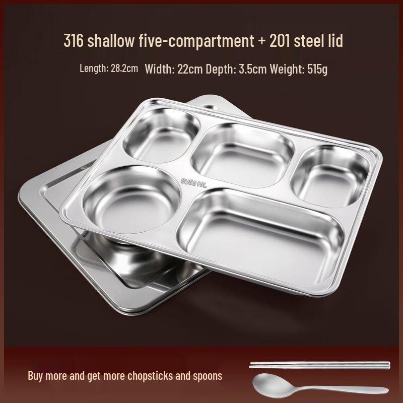 Stainless Steel Divided Lunch Tray
