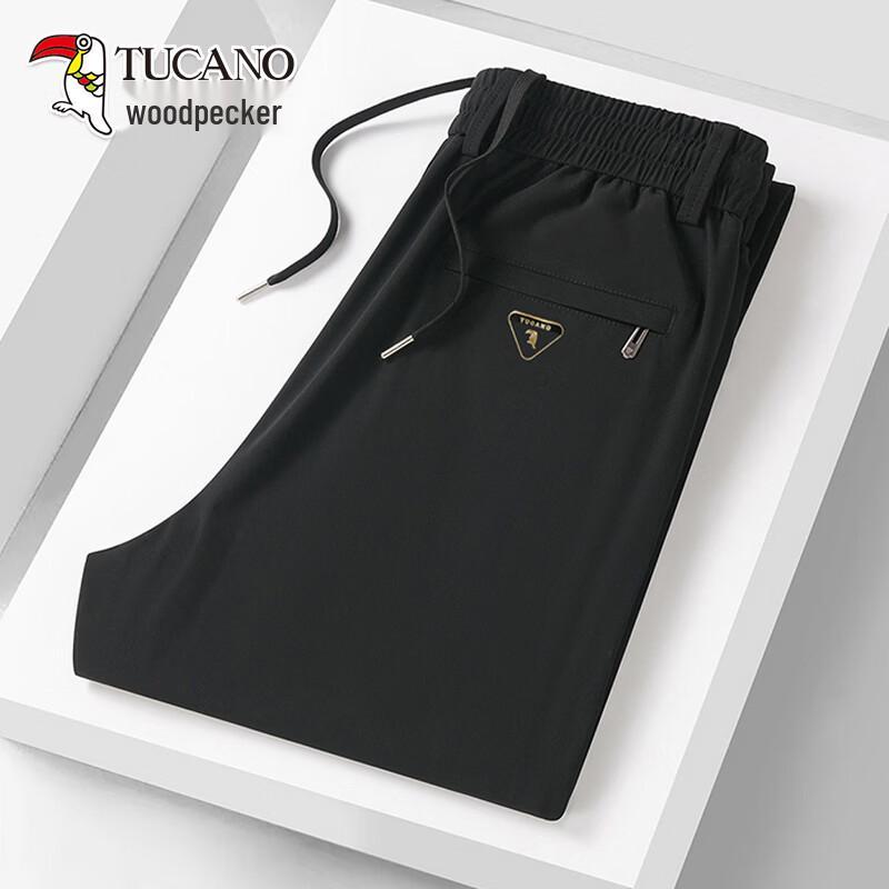 TUCANO Men s Summer Ice Silk Casual Straight-Leg Pants L чёрный