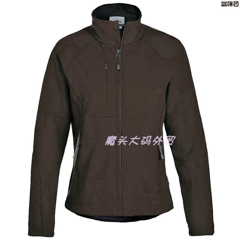 

Foreign Trade Autumn and Winter Women Special Plus size Soft Shell Windproof Waterproof Outerwear Outdoor Stand Collar Warm Fleece-lined Jacket 528 Coffee XS