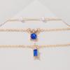 Sweater Chain Creative Retro Imitation Grandmother Blue-green Pearl Chain Multi-layer Necklace Simple Three-layer Collarbone Chain