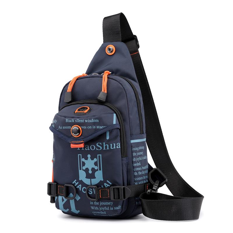 

New Trendy Versatile Men s Chest Bag, Outdoor Multifunctional Crossbody Backpack Sports Shoulder Bag 17x10x34cm темно-синий