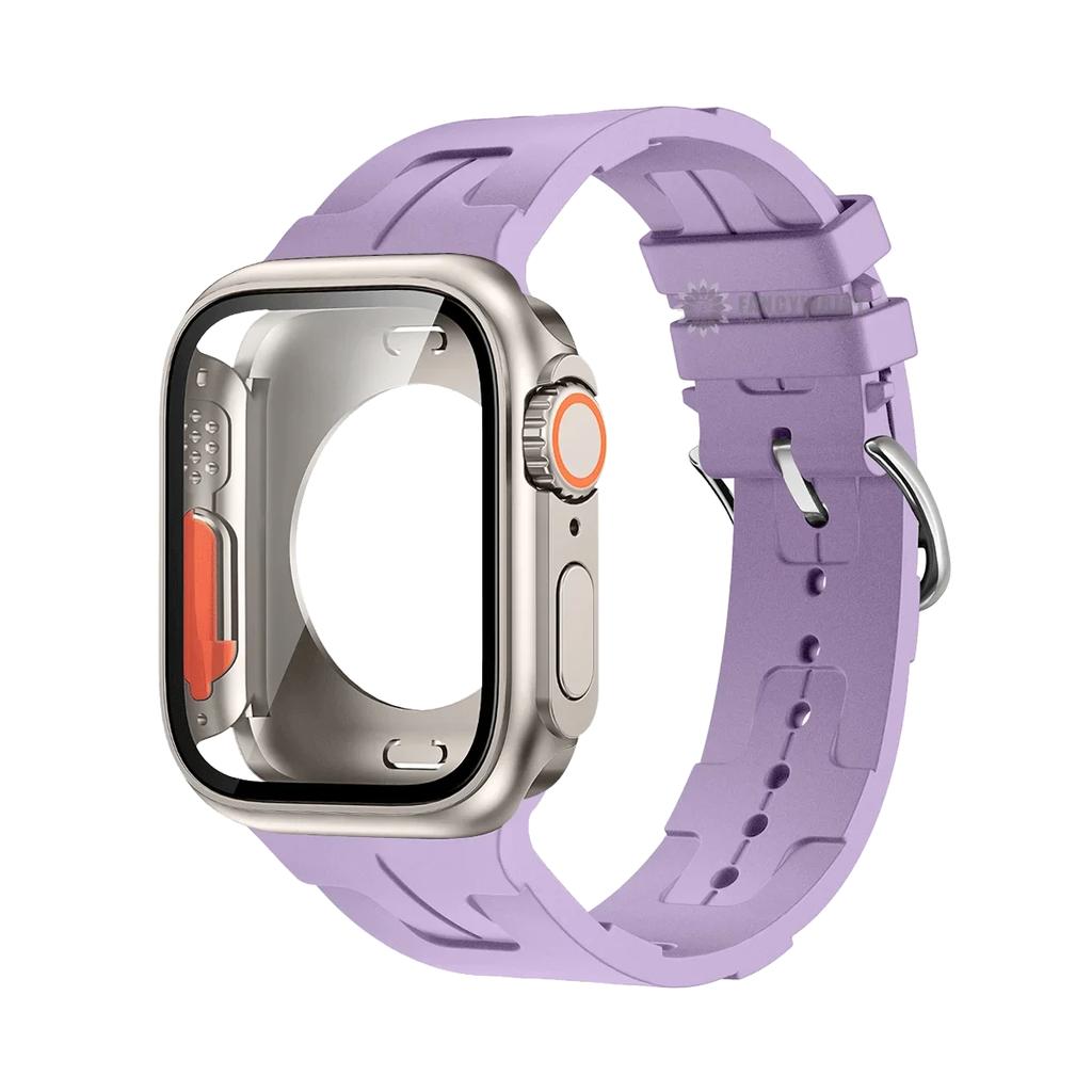 Original Silicone Band &Change To Ultra Case For Apple Watch 9 8 7 6 SE 5 4 Strap For iWatch Series 44mm 45mm 42mm 41mm Bracelet