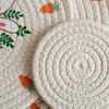 12/18/24/30cm Nordic Style Minimalist Thread Rabbit Carrot Placemat Pattern Household Cotton Anti-Scalding Cup Mat