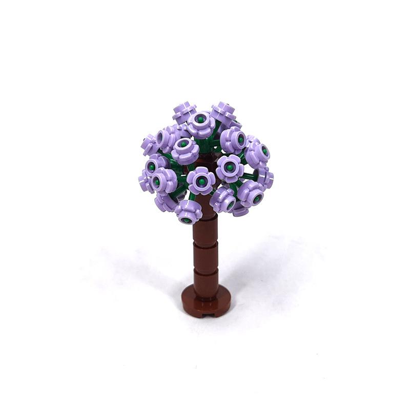 Assemble small pellet flower ball tree house wedding city street scene hydrangea building block toy