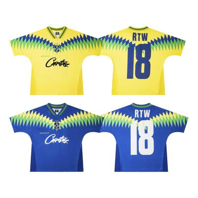 Meichao Contrasting Color Football Jersey Summer High Street Men'S And Women'S Loose Casual Trend Quick-Drying Short-Sleeved T-Shirt