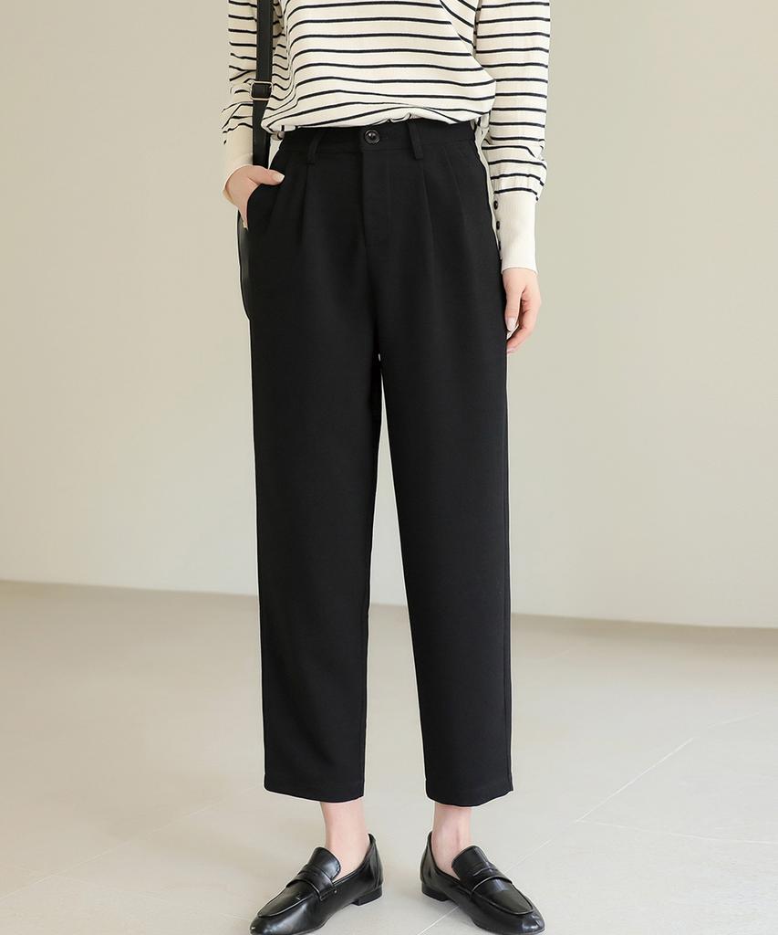 Ppaeppae Two-Pin Tuck Semi-Baggy Slacks
