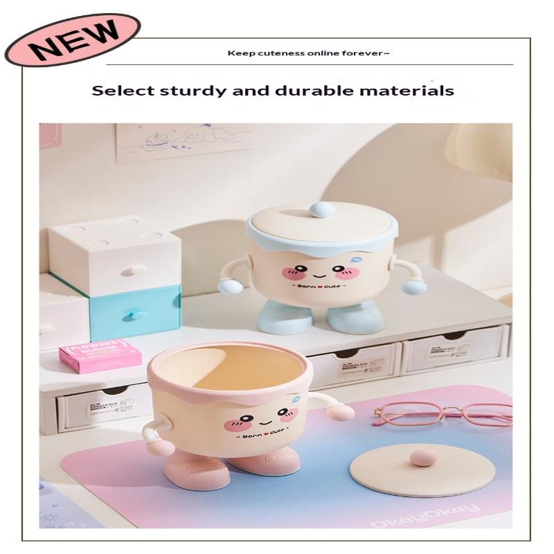 DIY Cartoon Stifthalter Kunststoff Aufbewahrungshalter Für Büro Schreibtischaufbewahrung Abfalleimer Make-up-Pinsel-Aufbewahrung