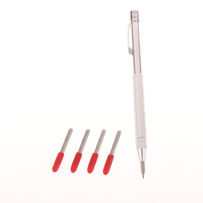 1Set Scriber Pen Carbide Steel Tip Engraving Pen For Glass Metal Wood Construction Marking Tools