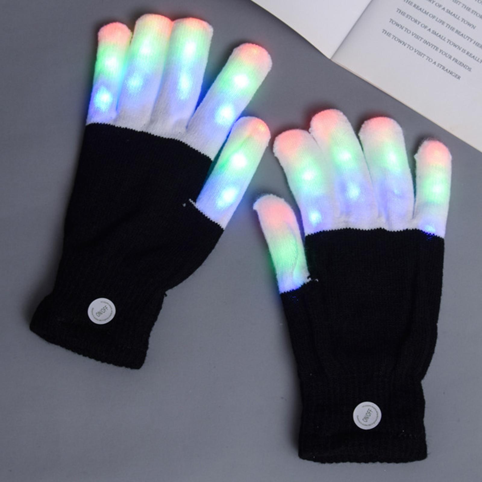 

Glowing LED Gloves Luminous Gloves 7 Colors Light Show Light up Finger Gloves Flashing Mittens Christmas New Year Party Props