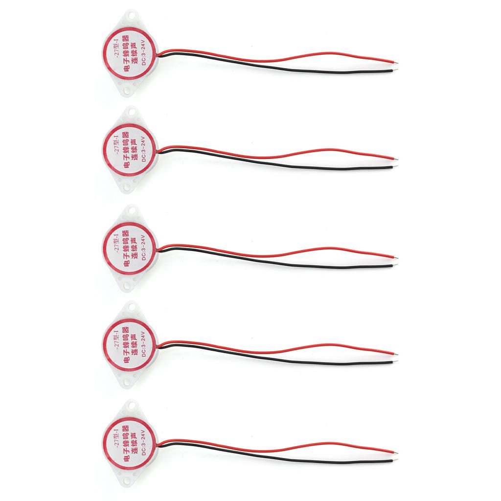 5Pcs Alarm Buzzer Continuous Beep Piezo Active HighDecibel Signal Sounder 95dB DC324V(White )