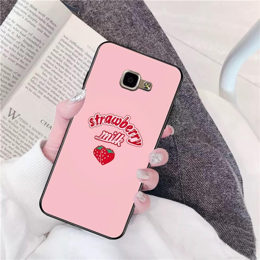 Strawberry Milk Pattern Phone Case For Samsung A 10 11 12 13 20 21 22 30 31 32 40 51 52 53 70 71 72 73 91 13 shell