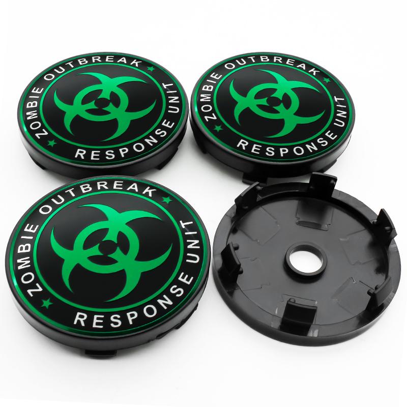 4PCS 56MM 60MM Zombie Outbreak Emblem Wheel Center Hub Cap Car Rims Dust-proof Cover Hubcaps Sticker Auto Styling Accessories