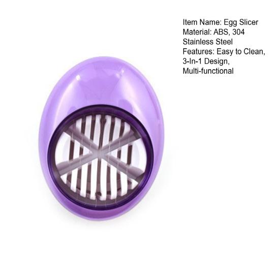 3-In-1 Stainless Steel Egg Slicer Multifunction Strawberry Banana Mushroom Fruit Vegetable Hard Boiled Eggs Cutting Tool Kitchen Gadgets
