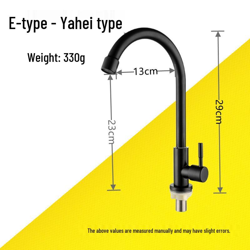 Vertical Stainless Steel Single Cold Kitchen Faucet for Wash Basin