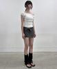 Peulleeoeob Asymmetrical Folded Skirt (Fl-272_Dark Gray)