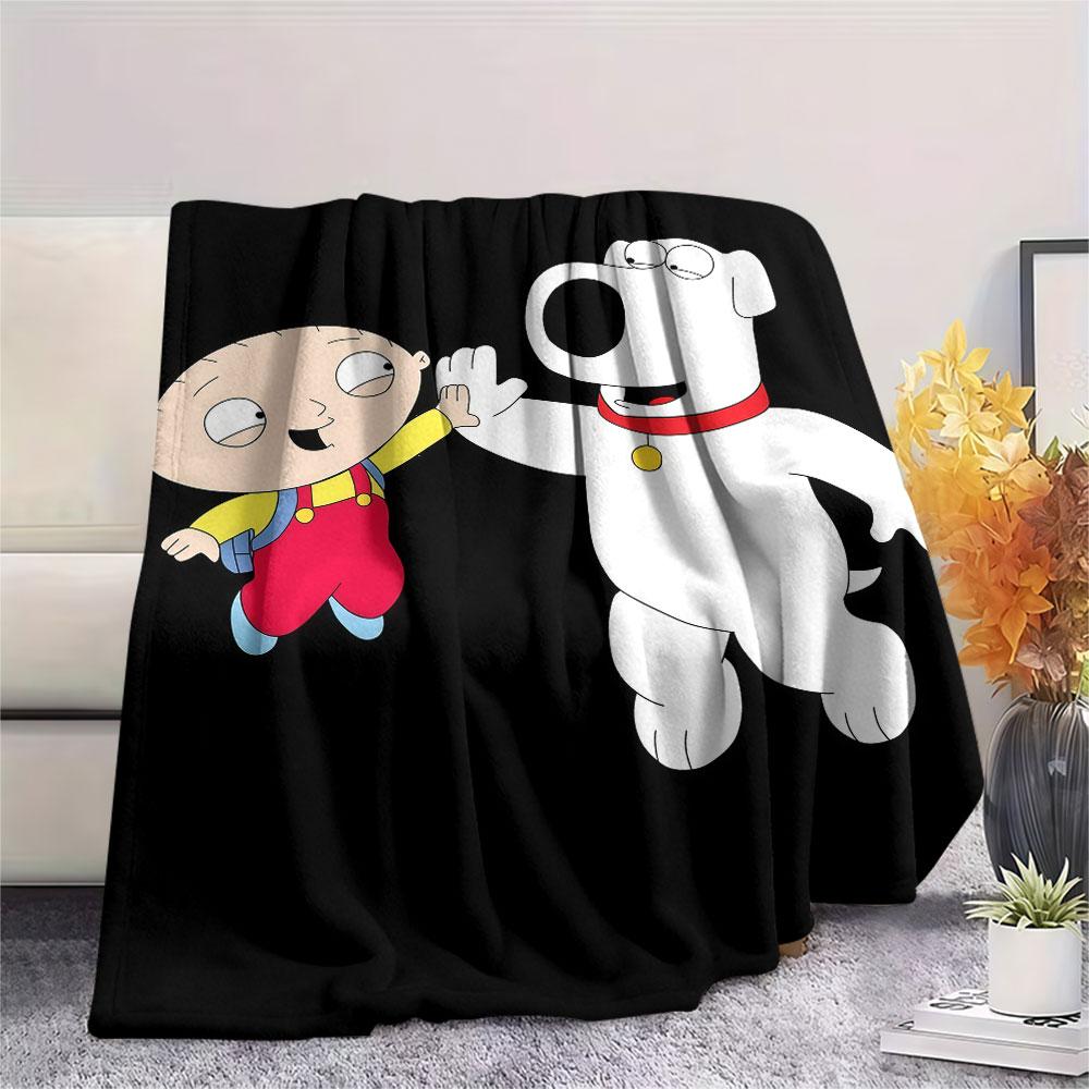 Brian Griffin Printed Flannel Blanket, soft throw for bedroom sofa, washable, fan merchandise, great gift.
