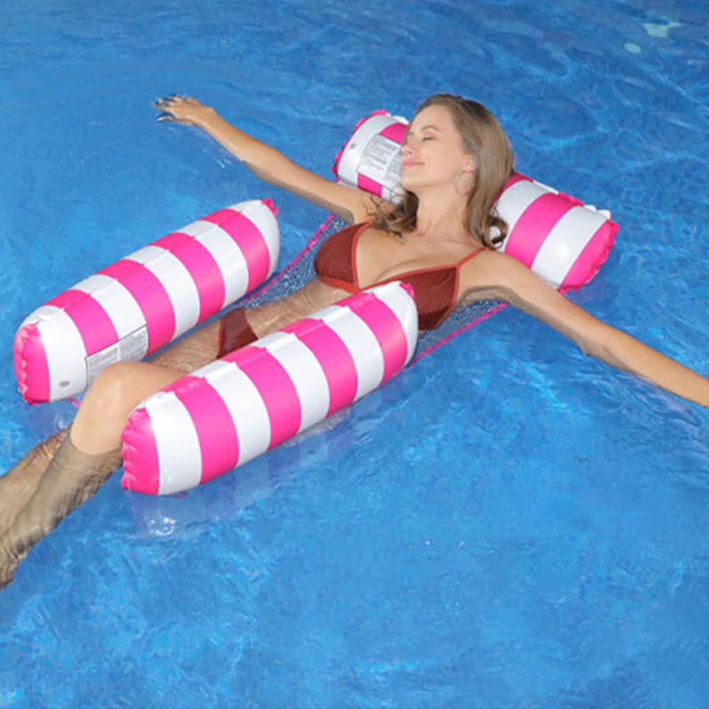 Inflatable Float, Water Hammock, Adult Float Bed, Strong Buoyancy, Three Floats, 130122cm (Multicolored), 120kg Weight Capacity, Includes 2 Repair