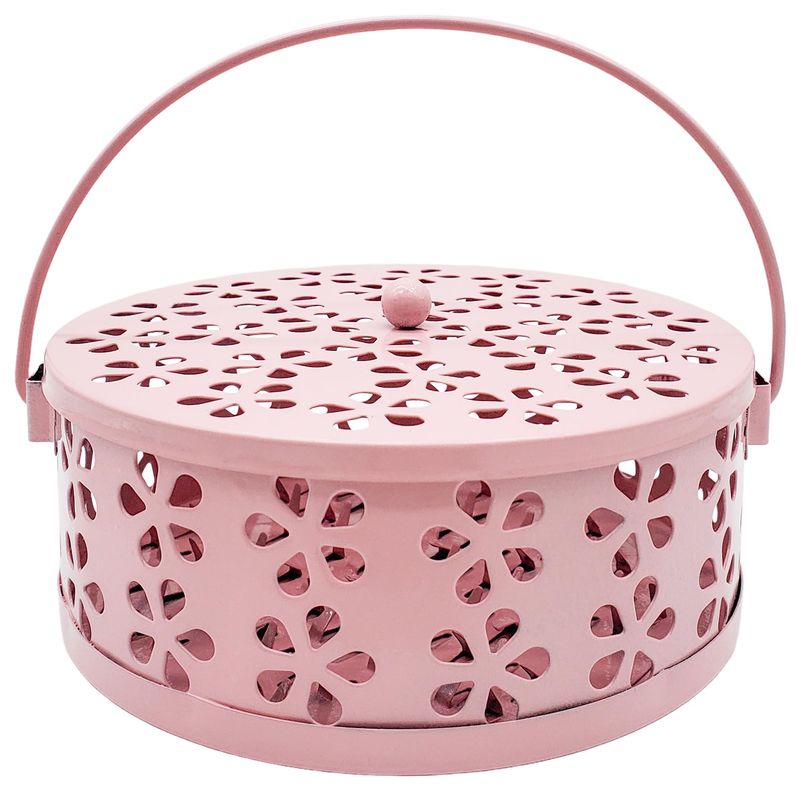 

Портативный держатель для лотка от москитов, средство от насекомых, противопожарная сандаловая курильница, коробка для курильницы с антимоскитной защитой для кемпинга на открытом воздухе розовый