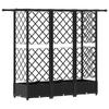 Elevated Planter with Trellis and Hanging Roof Black 164 X 40 X 123 Cm PP