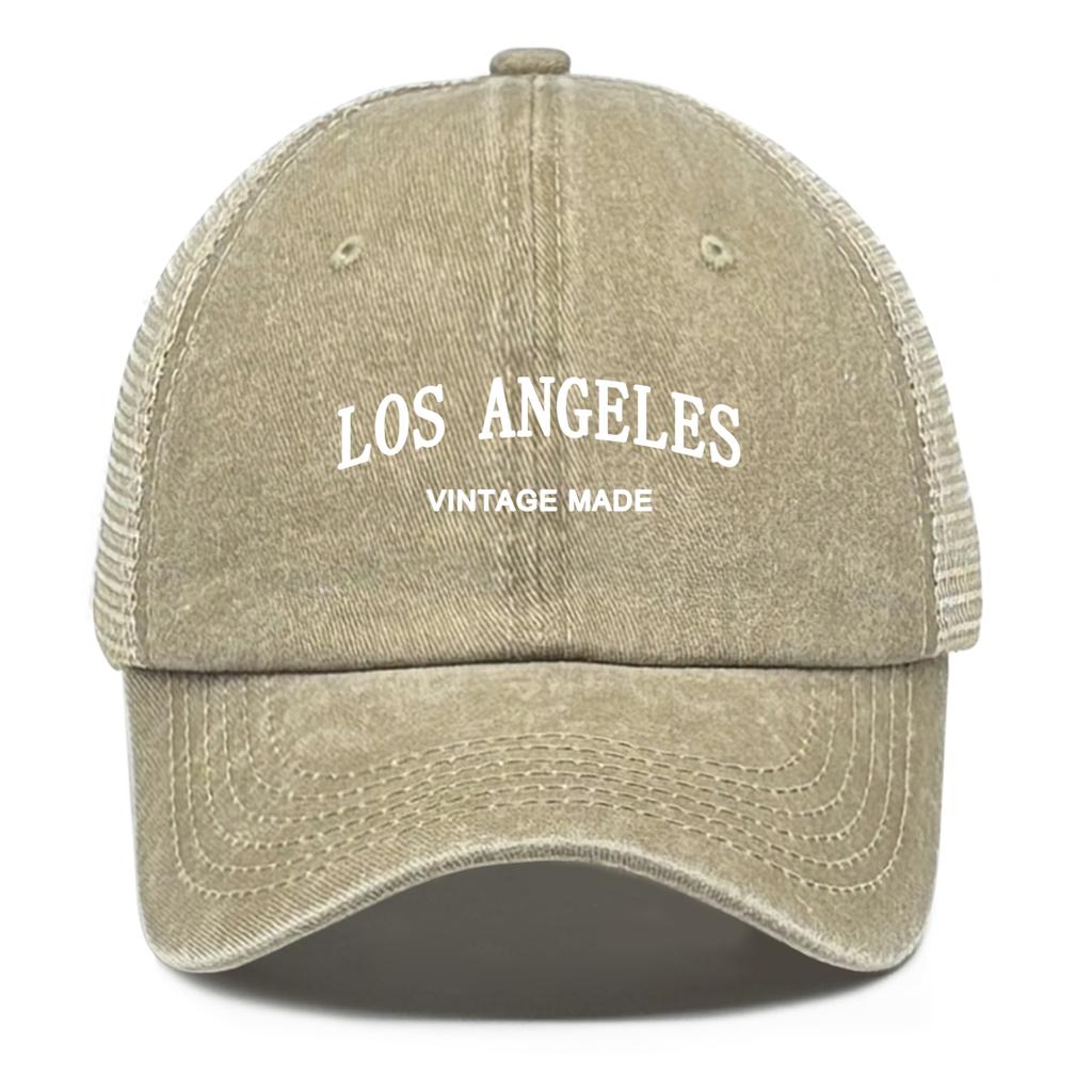 Mesh Cap Adjustable Sun Hat LOS ANGELES Hats For Man Breathable Buckle Snapback Baseball Hat Ideal Choice For Urban Style