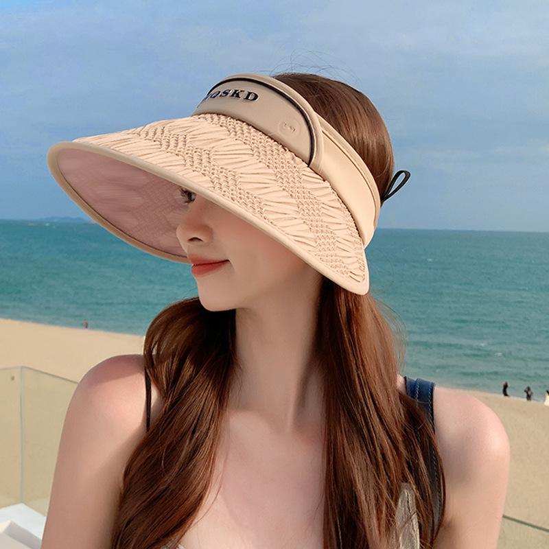 8542 Sommar Utomhus Solskyddshatt Barn Stor Brätte Randig Ansikte Liten Tom Topphatt Mångsidig Mode Solhatt