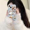 Rock music cat iPhone16promax mobile phone case Apple 14 transparent 13/15 fine hole anti-drop 11