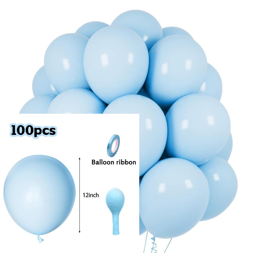 12inch 100pcs Multi-color Latex Balloon Set, Suitable for Weddings, Birthdays, Pop Parties, Bridal Showers, Family Gatherings