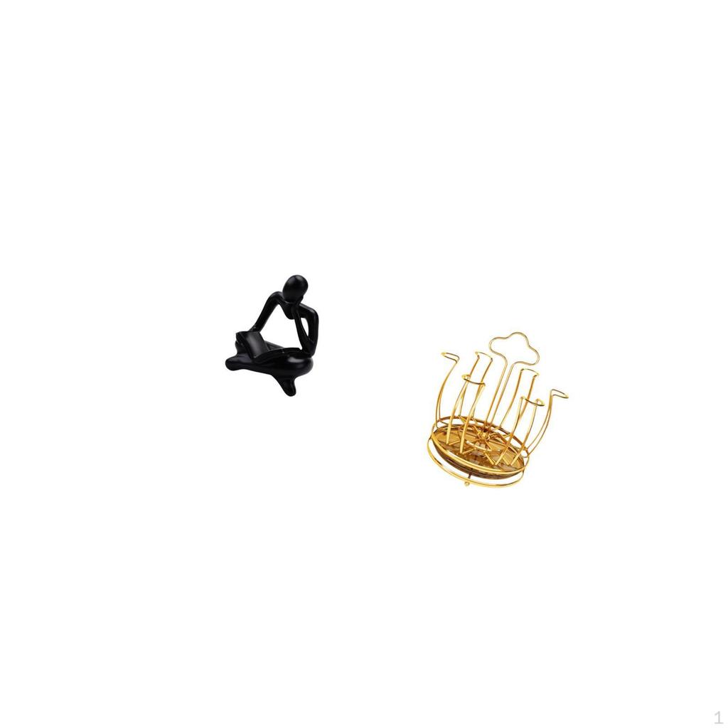 Abstract Rotating Thinker Statue Cup Rack Decoration for Tabletop Living Room Shelf Office Bookshelf