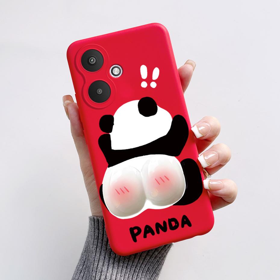 For Xiaomi Redmi 13C 4G 5G Phone Cases Back Cover Cute Rabbit Panda Soft Silicone Protective Matte Bumper For Redmi 13 C Fundas