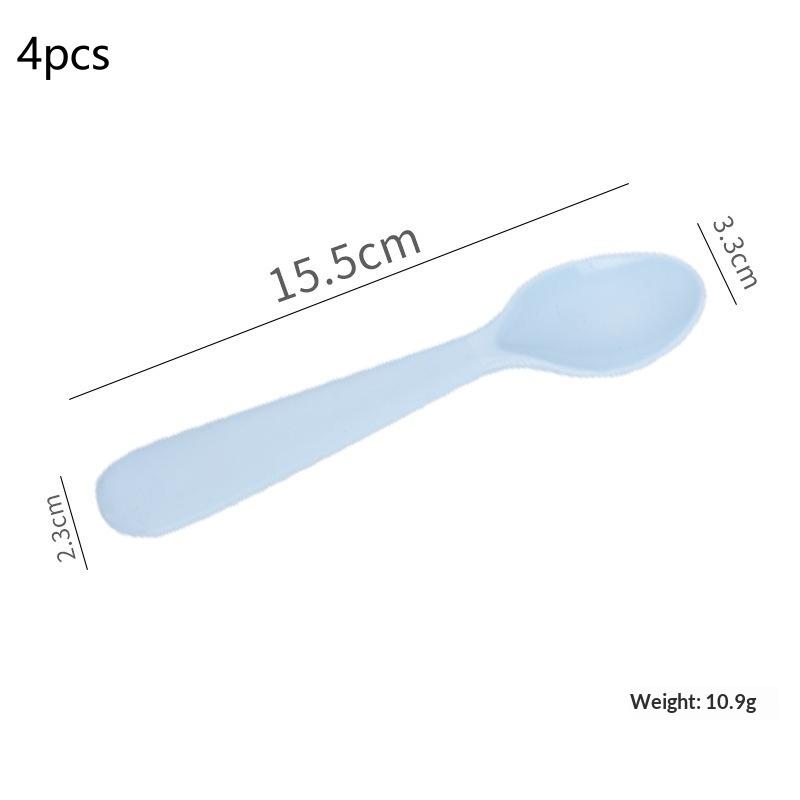 1/2/4Pcs Simple Children Tableware Plastic Baby Feeding Spoon Toddler Training Eating Utensils For Dessert Fruit