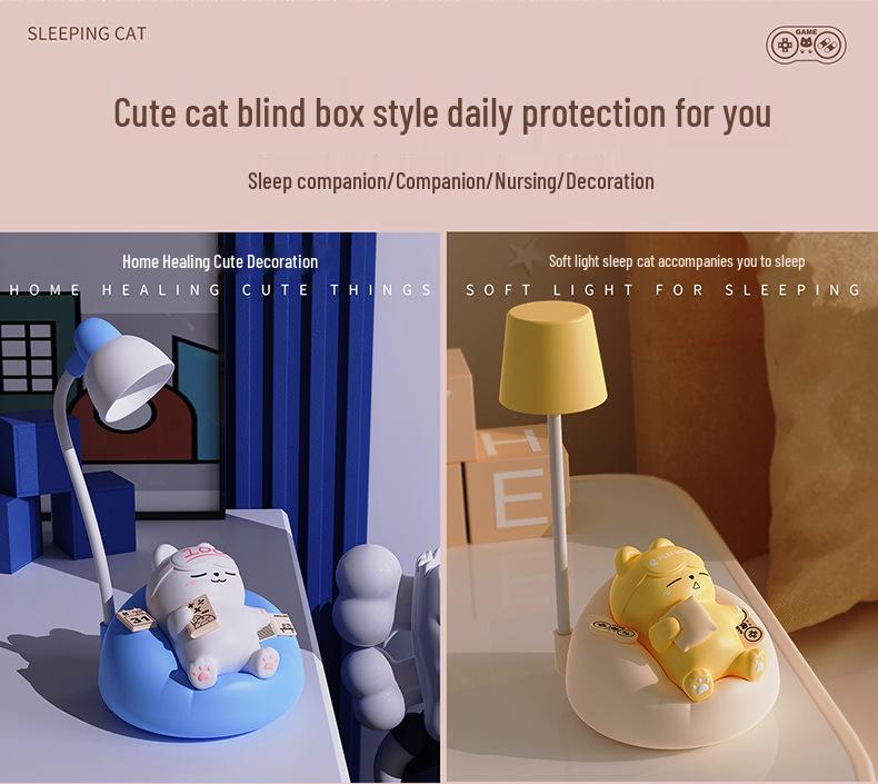 Cute Cat Night Light: Adjustable Soft Glow for Baby Feeding & Eye Protection