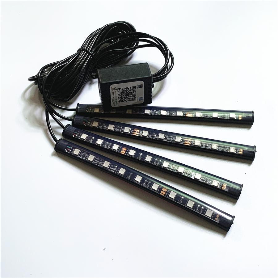 9 Pcs NO Threading Threadness Ambient Light Car Atmosphere Light Foot lamp APP