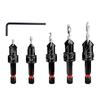 For Woodworking Countersink Bit Pilot Hole Cutter Black as Picture Fits Screws 5- 12 Counter Sleeve For Counterbore
