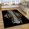 Fashion Barber Shop Logo Skull Vintage Rug Carpet for Living Room Bedroom Decor,Floor Mat Non-slip Decoration for Sofa Doormat