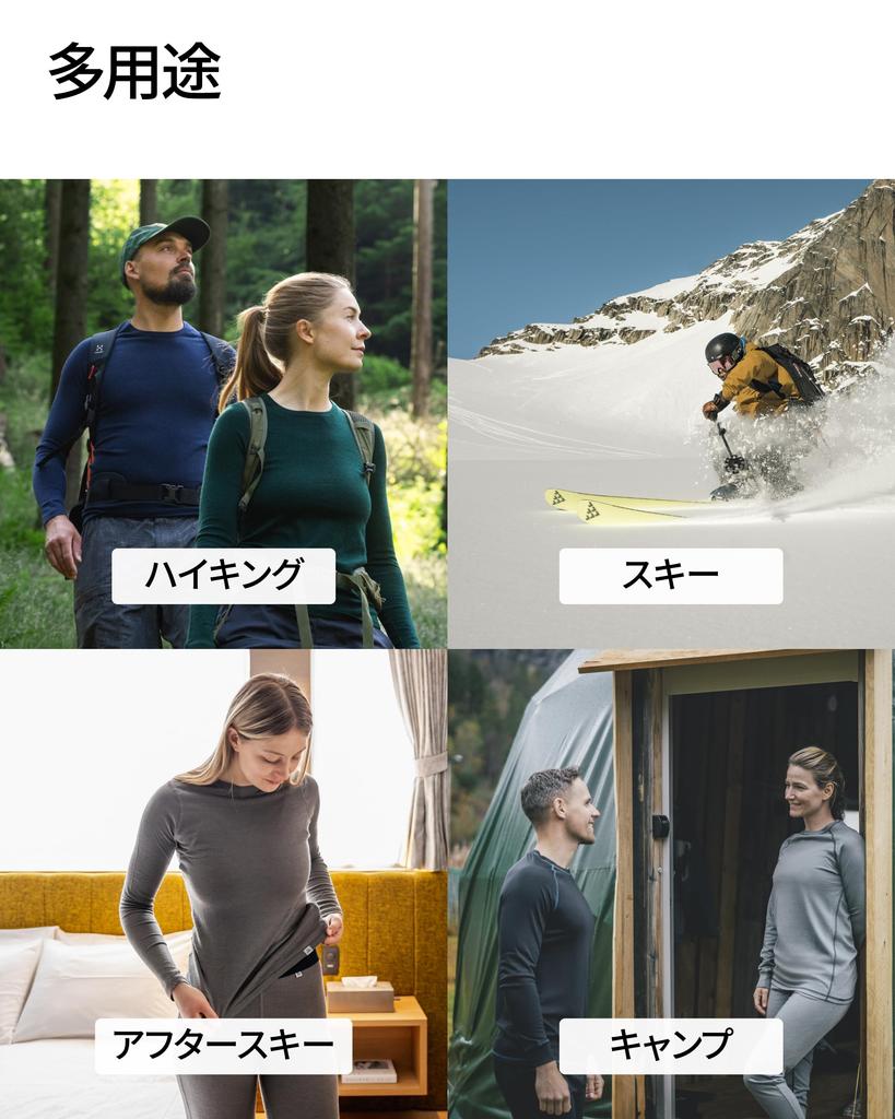 DANISH ENDURANCE Merino Wool Base Layer XL Women's Set, Gray,