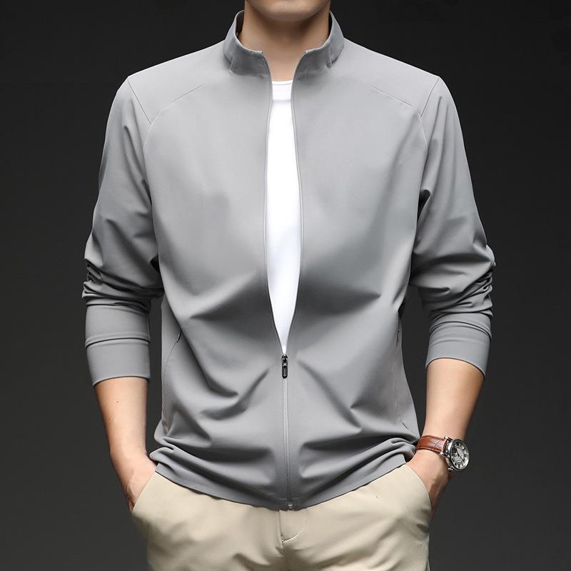 Men's Trendy Stand Collar Jacket for Spring/Autumn – Seamless, Lightweight, Fashionable Outdoor Casual Wear