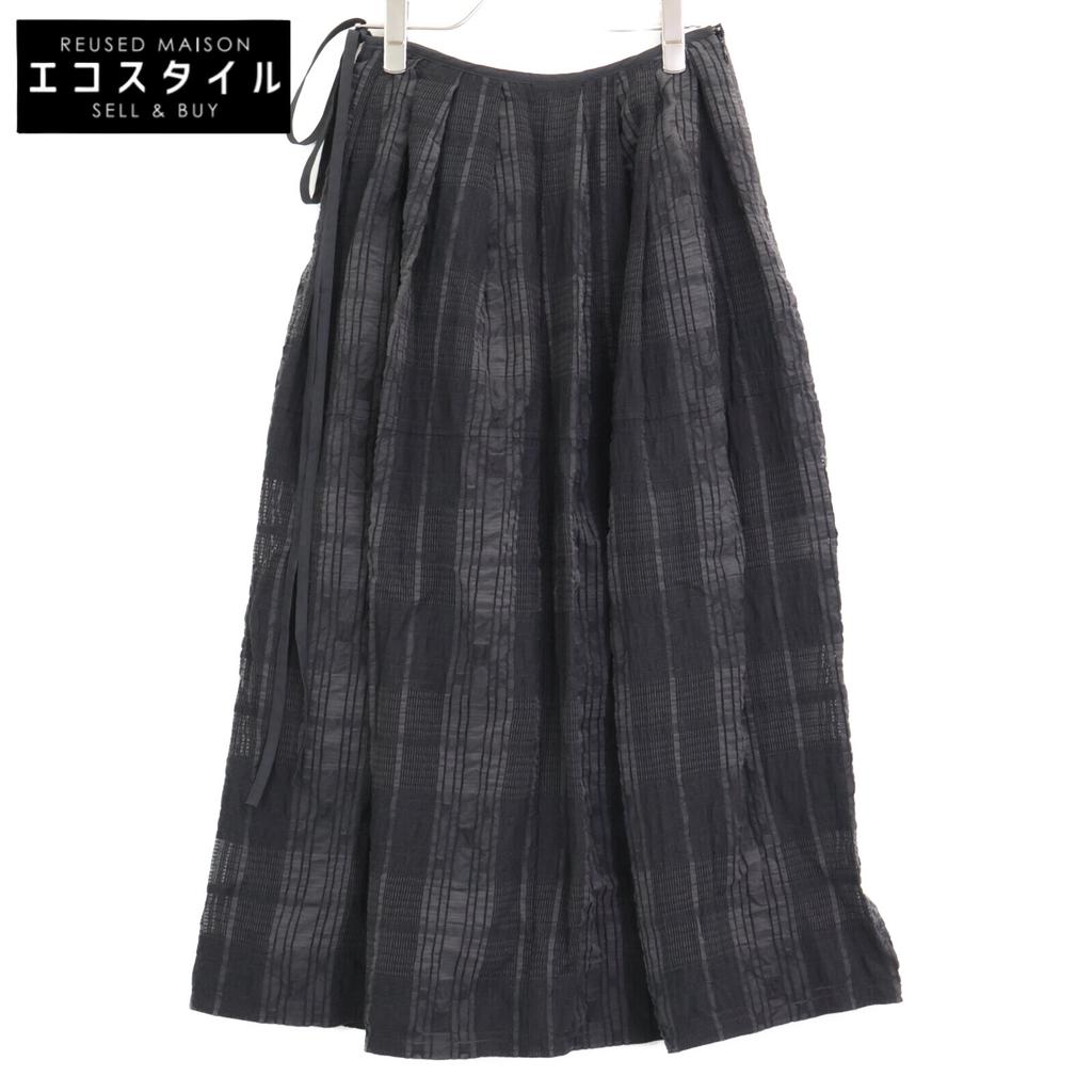 LE CIEL BLEU 24 Black Check Lace Sheer Guard Skirt skirt 34 blackUsed