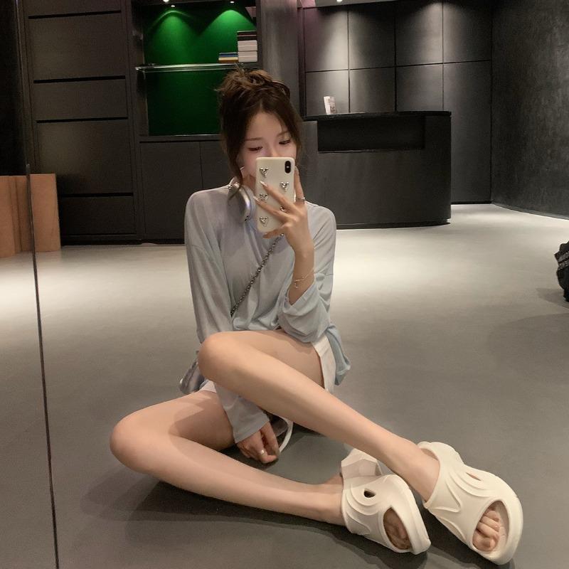 Midsummer~ One Word with Casual Thick-soled Heightening Slippers Sandals for Women To Wear Outside Summer