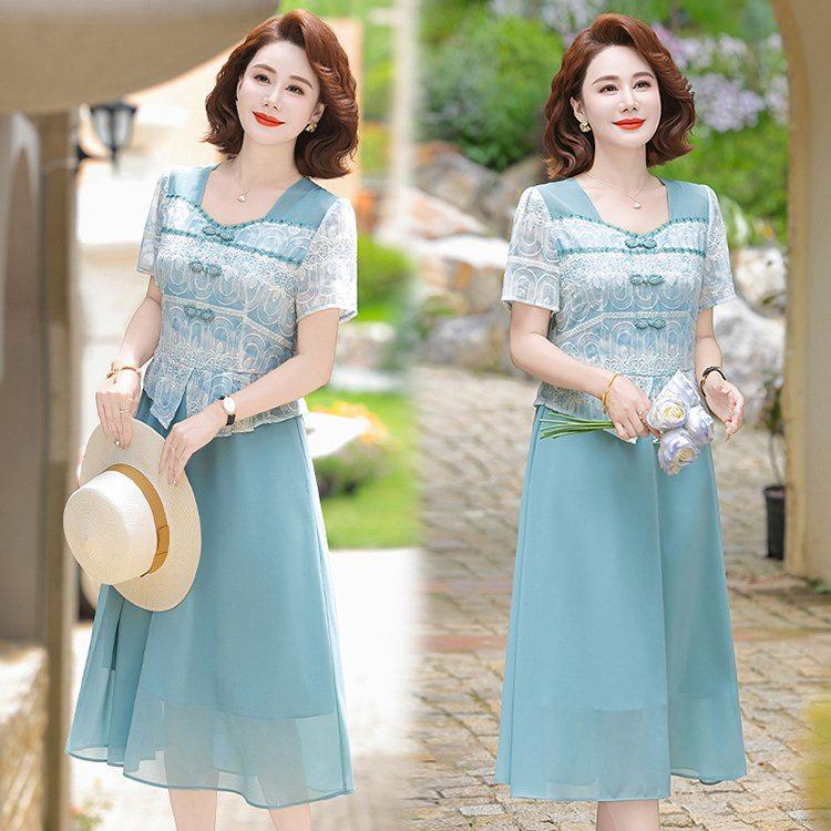 Summer High-End Mesh Skirt 2026: Stylish, Waist-Cinched, Belly-Concealing Dress for Middle-Aged Women