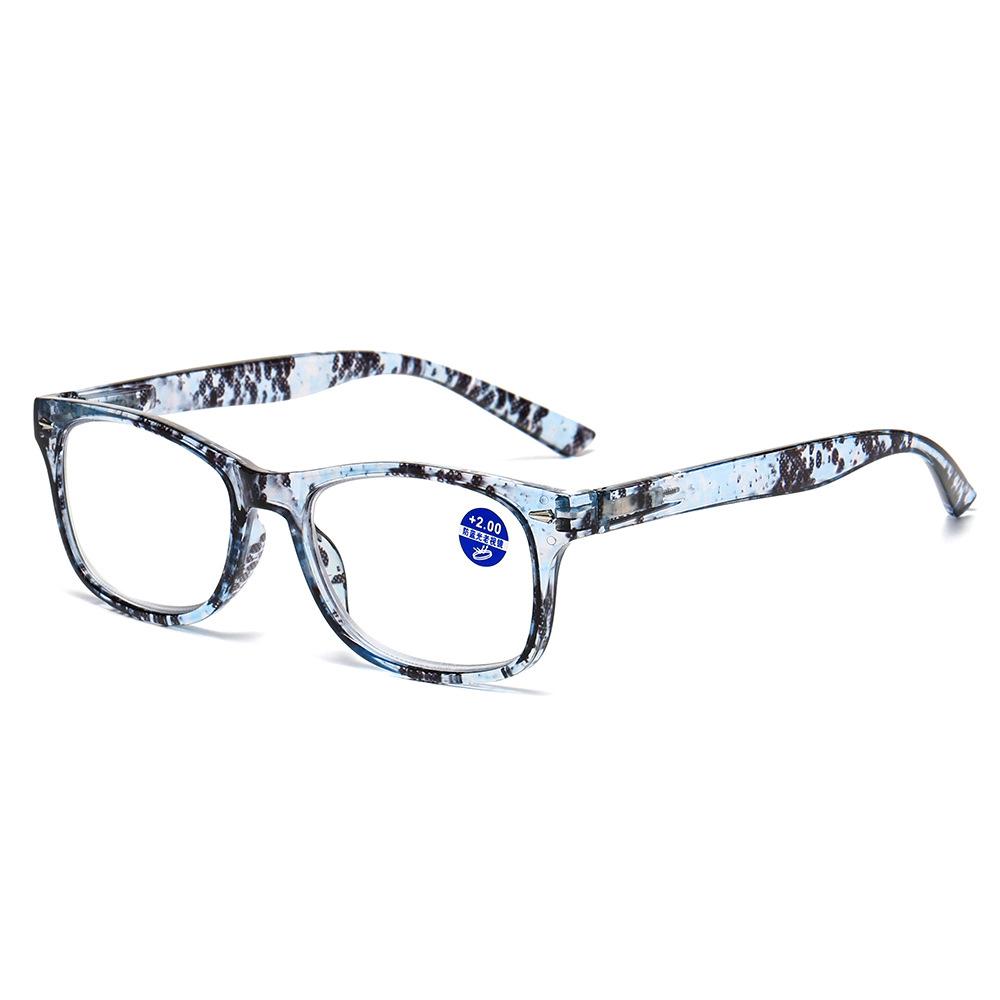 Vintage Broken Flowers Square Frame Reading Glasses High-Definition Men Women Eyeglasses Anti Blue Light Presbyopia Glasses