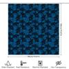 Luxury Blue Bath Shower Curtain With Waterproof Polyester Fabric, Dark Leaves Pattern, Suitable For Bathroom Decor Modern Floral