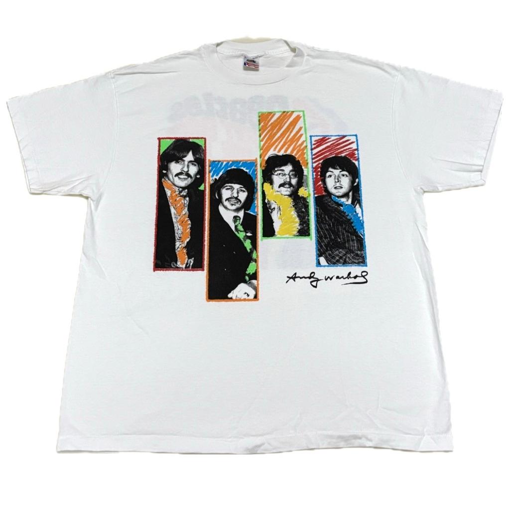 The Beatles Andy Warhol Vintage Pop Art Anni '90 Band XL Maglietta a Punto Singolo RISTAMPA
