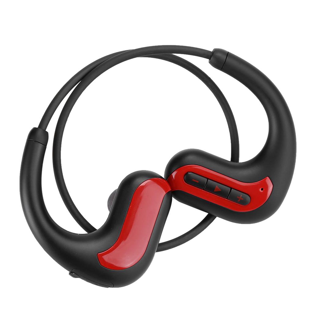 IPX8 Waterproof Sports Headphone Swimming Rear Hanging Bluetooth Earphone with 8G MemoryRed