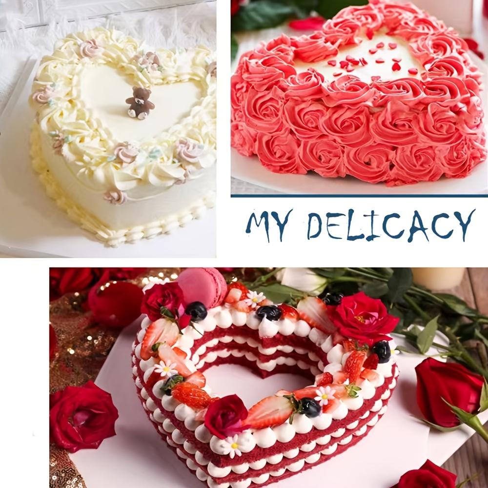 1 Stück verstellbare Kuchenform, Fondant-Gebäckform, Herzform, Edelstahl, Mousse, Backen, Pizzaring, Kuchendekorationswerkzeuge, 5,5 Zoll - 10,6 Zoll