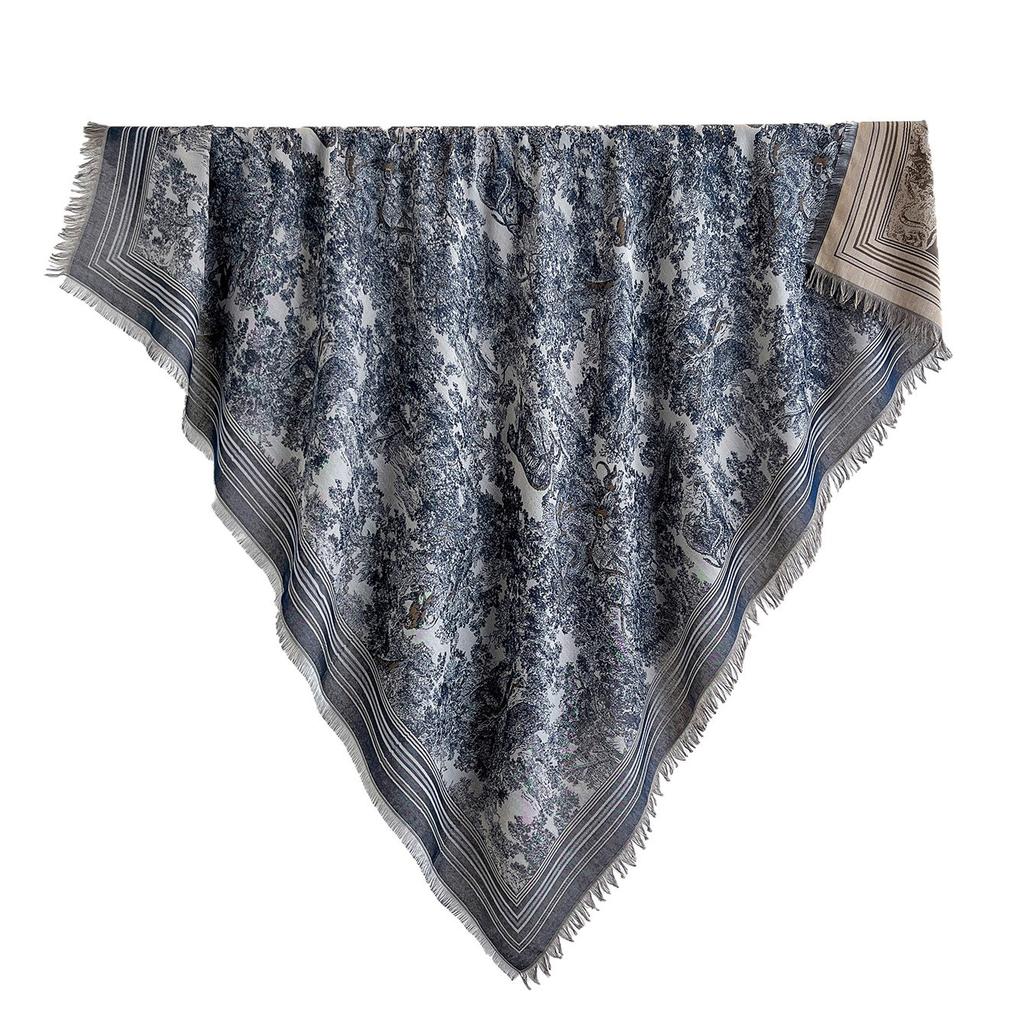 Autumn And Winter High-End Fringed Shawl Large Square Scarf Women'S Autumn And Winter Warm Scarf Thickened Imitation Cashmere