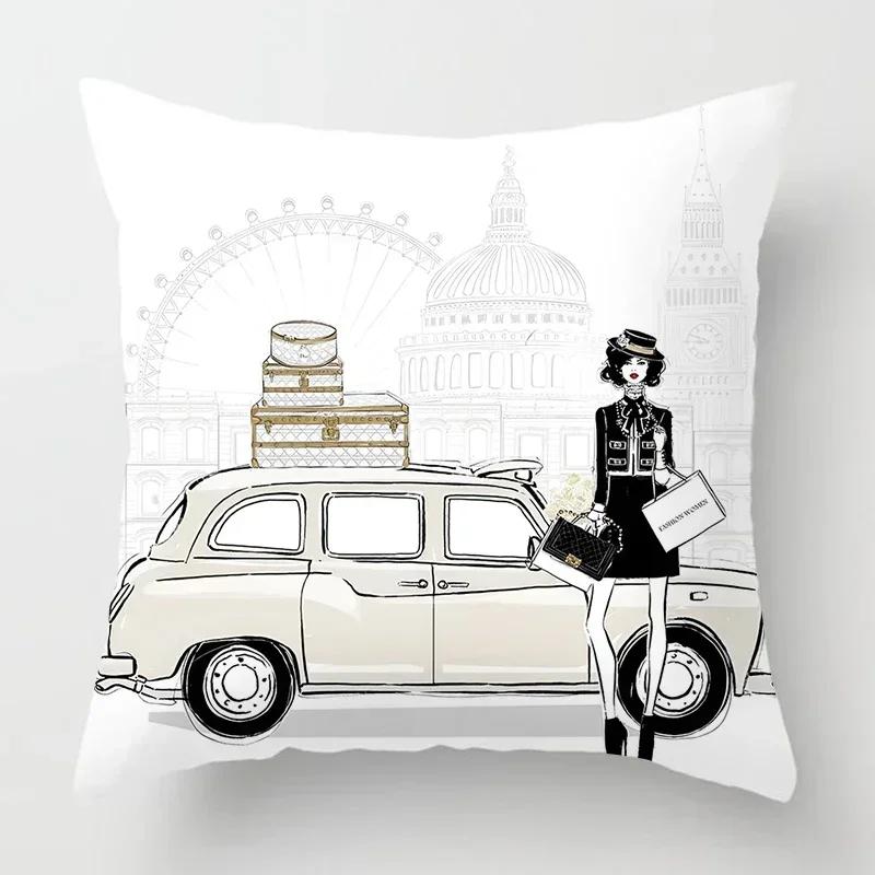 45x45cm Pillow Case Home Decoration Living Room Sofa Cushion Cover Nordic Fashion Ladies Pillowcase Decoration