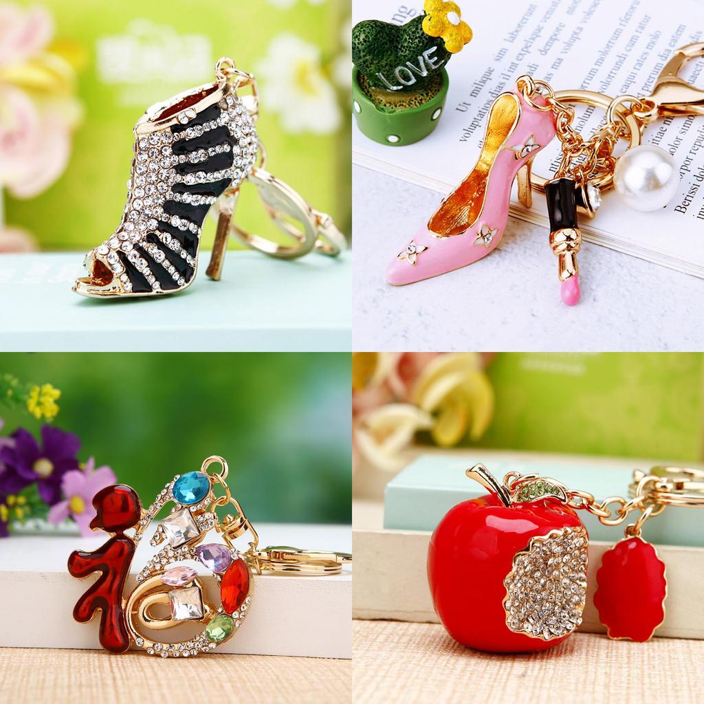 Elegant High Heel Shoe Keychain Women Gift Creative Metal Key Ring For Special Occasions